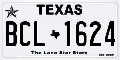 TX license plate BCL1624