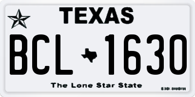 TX license plate BCL1630