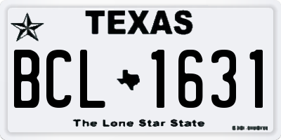TX license plate BCL1631