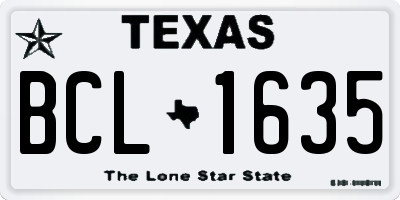 TX license plate BCL1635
