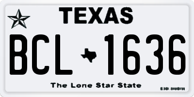 TX license plate BCL1636