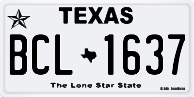 TX license plate BCL1637