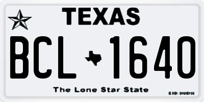 TX license plate BCL1640