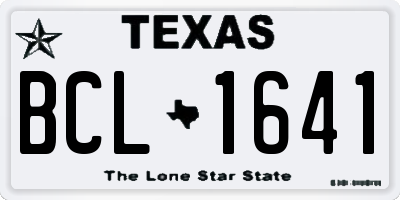 TX license plate BCL1641
