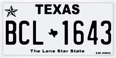 TX license plate BCL1643