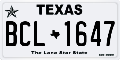 TX license plate BCL1647