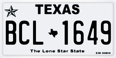 TX license plate BCL1649