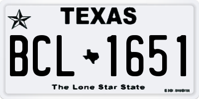 TX license plate BCL1651