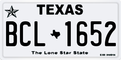 TX license plate BCL1652