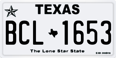 TX license plate BCL1653