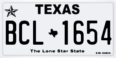 TX license plate BCL1654
