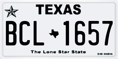 TX license plate BCL1657