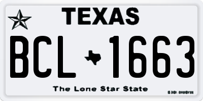 TX license plate BCL1663