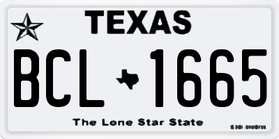 TX license plate BCL1665