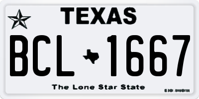 TX license plate BCL1667