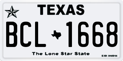 TX license plate BCL1668