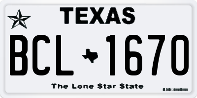 TX license plate BCL1670
