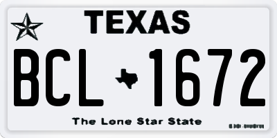TX license plate BCL1672