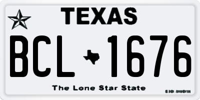 TX license plate BCL1676