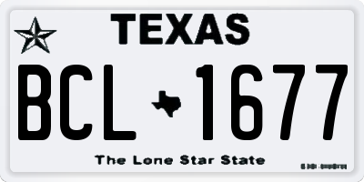 TX license plate BCL1677