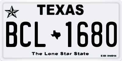 TX license plate BCL1680