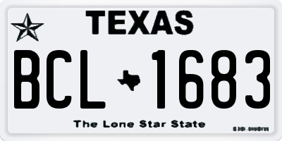 TX license plate BCL1683