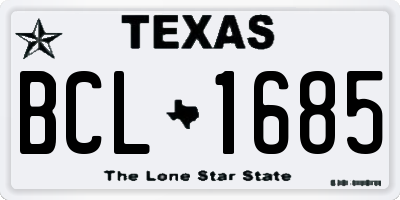 TX license plate BCL1685