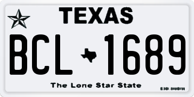 TX license plate BCL1689