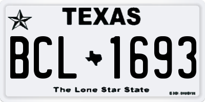 TX license plate BCL1693