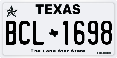 TX license plate BCL1698