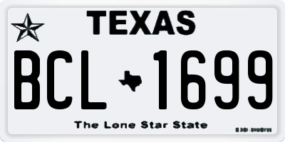 TX license plate BCL1699