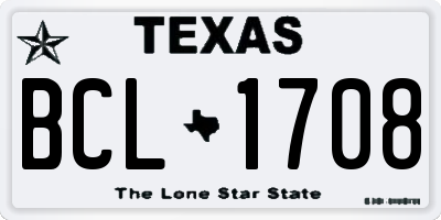 TX license plate BCL1708