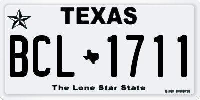 TX license plate BCL1711