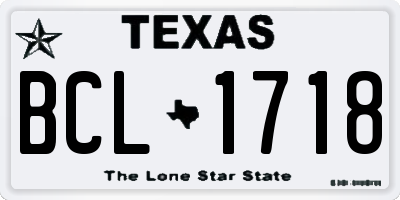 TX license plate BCL1718