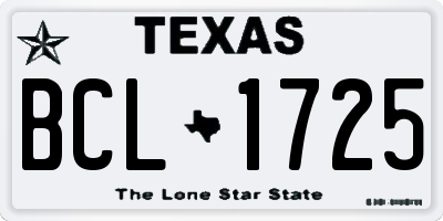 TX license plate BCL1725