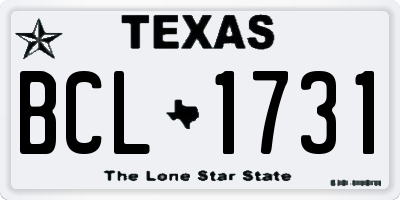 TX license plate BCL1731