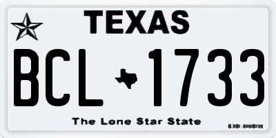 TX license plate BCL1733