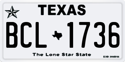 TX license plate BCL1736