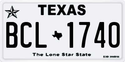 TX license plate BCL1740
