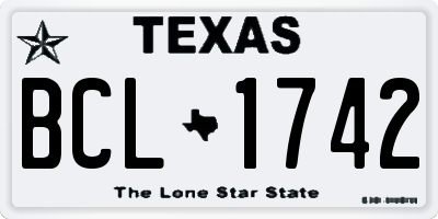 TX license plate BCL1742