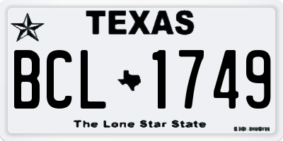 TX license plate BCL1749
