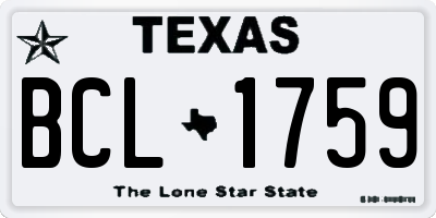 TX license plate BCL1759