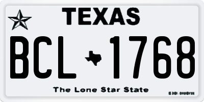 TX license plate BCL1768