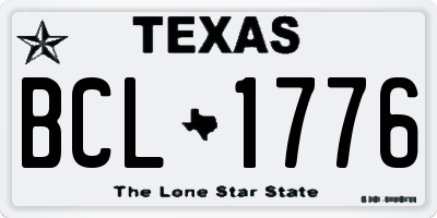 TX license plate BCL1776