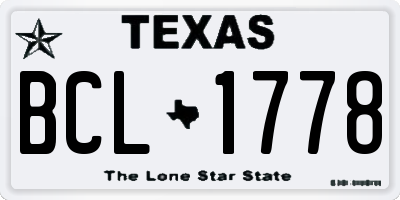 TX license plate BCL1778