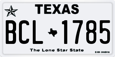 TX license plate BCL1785