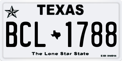 TX license plate BCL1788