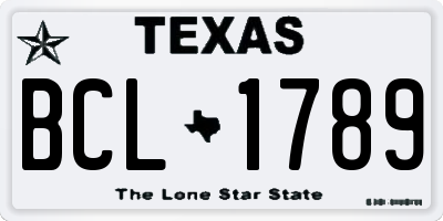 TX license plate BCL1789