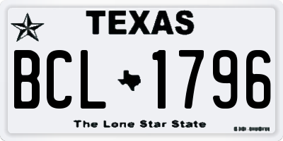 TX license plate BCL1796