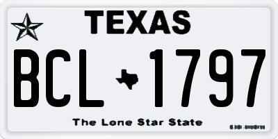 TX license plate BCL1797